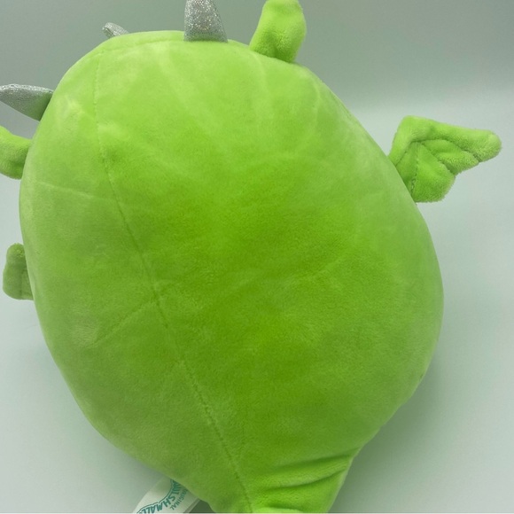 Squishmallows Eyk Dragon Plush Stuffed Toy 8 Inch Green Silver Kellytoy Flaws - Picture 2 of 6
